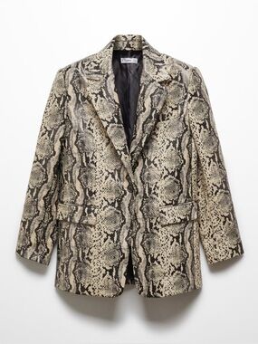 Mango Snake Effect Blazer